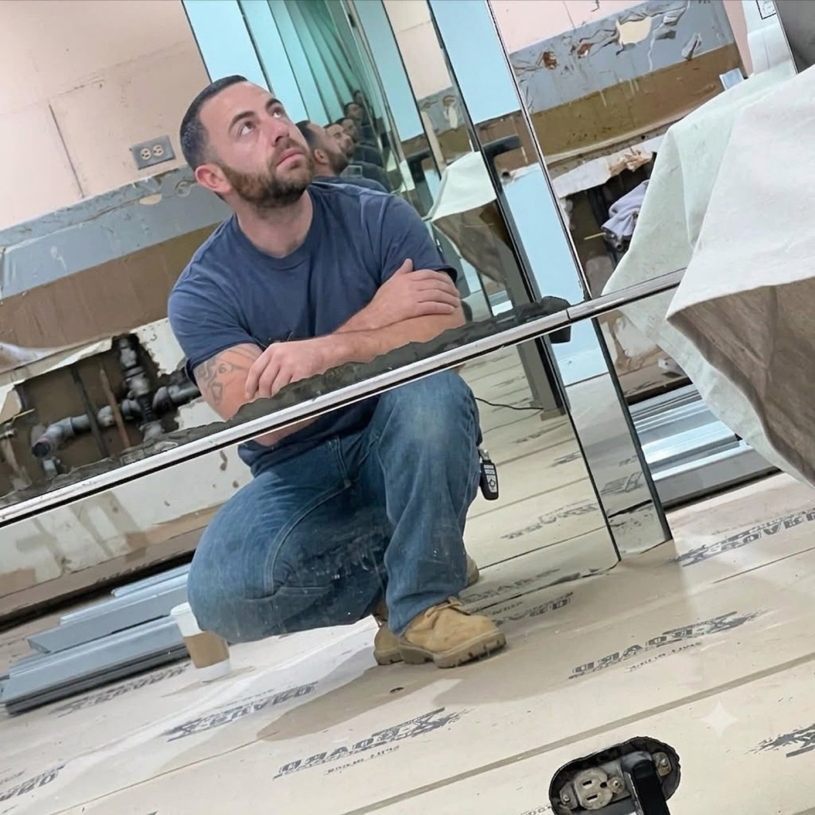 John Boos of J.B.R. Electrical Construction Corp. on a job site